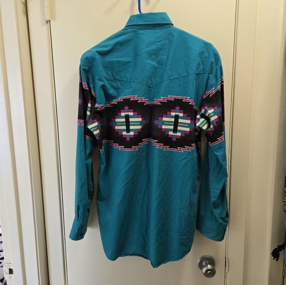 Vintage Aztec Patter Roper Western Shirt - Picture 2 of 6